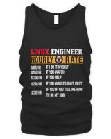 Linux Engineer Hourly Rate Computer Funny IT Developer 2 Men's Tank Top black s