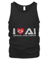 I Love AI Artificial Intelligence Tech Science Programmer Men's Tank Top black s