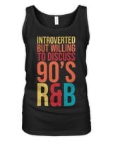 introverted but willing to discuss 90s RnB RB introvert pun 3 Women's Tank Top black s