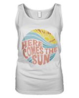 Here Comes The Sun T-shirt- Softball T-shirts, Hello Summer, Aloha Women's Tank Top white s