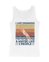 I like swimming and maybe like 3 people Women's Tank Top white s