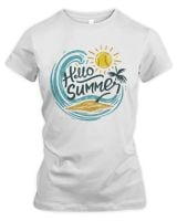 Hello Summer T- shirt, Summer T- Shirts 2024, Unisex T- shirts Women's Premium Slim Fit Tee white s