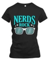 Computer Nerds Rock IT Tech Software Programmer Geek Graphic Women's Premium Slim Fit Tee black s