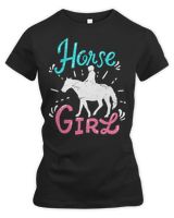 Horse Horse Rider 221 Women's Premium Slim Fit Tee black s