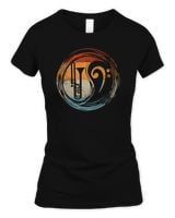 Trombone Bass Clef Yin Yang Women's Standard T-Shirt black s