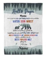 Hallo Papa Cozy Plush Fleece Blanket white 30x40in