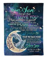 Dad to Son Cozy Plush Fleece Blanket white 30x40in