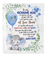 1st Mother's Day Gift, Gifts for New Mom, Personalized Hi MOMMY Cute Baby Boy Elephant ,  Gift  for Newmom,  Safari Baby Shower, Jungle Nursery Blanket Cozy Plush Fleece Blanket white 30x40in