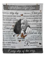 Personalized Custom I Never Left You Memorial Blanket With Pictures Sherpa Fleece Blanket FBL13 Cozy Plush Fleece Blanket white 30x40in