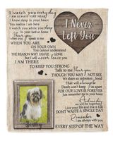 Personalized Custom I Never Left You Heart Pet Memorial Blanket FBL91 Cozy Plush Fleece Blanket white 30x40in