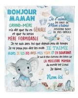 Bonjour maman Cozy Plush Fleece Blanket white 30x40in