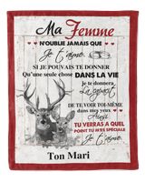 À ma Femme  - Je t'aime Cozy Plush Fleece Blanket white 30x40in