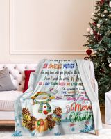 Personalized Hi MOMMY Elephant Cute Baby Girl,  Chritmas Gift from Grandma and baby for Newmom SNOW THEMES WITH GNOMES Merry Christmas Cozy Plush Fleece Blanket white 30x40in