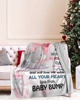 Hi Mommy  I know I'm just a little bump Cozy Plush Fleece Blanket white 30x40in