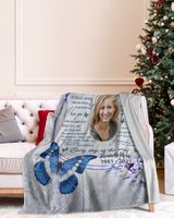 Personalized Custom I Never Left You Memorial Memory Photo Blanket Sherpa Fleece Blanket FBL20 Cozy Plush Fleece Blanket white 30x40in
