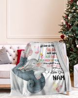Hallo Mama Cozy Plush Fleece Blanket white 30x40in