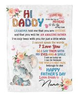 Hi daddy Grandma told me that you are awesome and that you will be an amazing father Cozy Plush Fleece Blanket white 30x40in