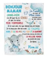 Bonjour maman Cozy Plush Fleece Blanket white 30x40in
