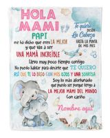 Hola Mama Papi me ha dicho que eres la mejor y que vas a ser una mamá increíble. Cozy Plush Fleece Blanket white 30x40in