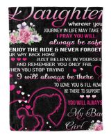 To My Daughter Cozy Plush Fleece Blanket white 30x40in
