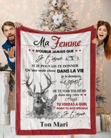 À ma Femme  - Je t'aime Cozy Plush Fleece Blanket white 30x40in