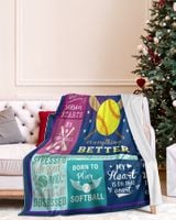 Softball Blankets- Softball Gifts- Christmas Blankets Cozy Plush Fleece Blanket white 30x40in