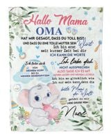 Hallo Mama Cozy Plush Fleece Blanket white 30x40in