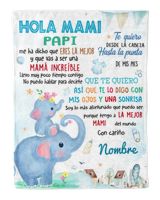 Hola Mami Papi  me ha dicho que eres la mejor y que vas a ser una mamá increíble. Cozy Plush Fleece Blanket white 30x40in