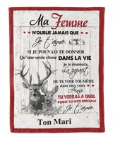 À ma Femme  - Je t'aime Cozy Plush Fleece Blanket white 30x40in
