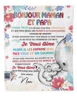 Bonjour maman et papa, Grand-mère m'a dit que vous êtes formidables et que vous serez des parents extraordinaires. Cozy Plush Fleece Blanket white 30x40in