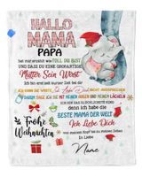 Hallo Mama Cozy Plush Fleece Blanket white 30x40in