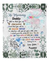 Hi Mommy Cozy Plush Fleece Blanket white 30x40in