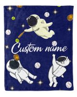 Personalized Blanket- Baby Blanket- Custom Baseball Softball Blanket Cozy Plush Fleece Blanket white 30x40in