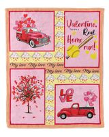 Valentine Blankets- Softball Gifts- Valentine Gifts- Valentine's day Cozy Plush Fleece Blanket white 30x40in