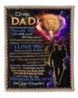 Daughter to Dad Cozy Plush Fleece Blanket white 30x40in