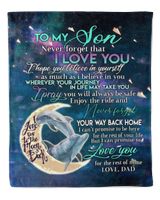 Dad to Son Cozy Plush Fleece Blanket white 30x40in