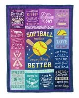 Softball Blankets- Softball Gifts- Christmas Blankets Cozy Plush Fleece Blanket white 30x40in