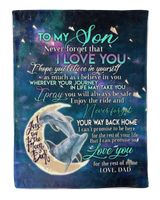 Dad to Son Cozy Plush Fleece Blanket white 30x40in