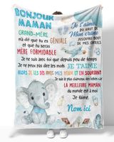 Bonjour maman Cozy Plush Fleece Blanket white 30x40in