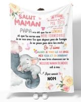 Bonjour maman Cozy Plush Fleece Blanket white 30x40in