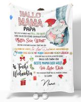 Hallo Mama Cozy Plush Fleece Blanket white 30x40in