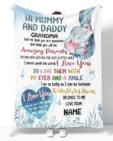 Hi Mummy and Daddy Cozy Plush Fleece Blanket white 30x40in