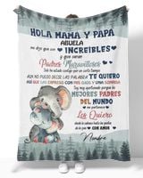 Hola mamá y papá Cozy Plush Fleece Blanket white 30x40in