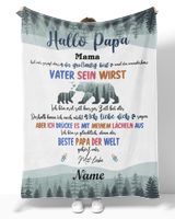 Hallo Papa Cozy Plush Fleece Blanket white 30x40in