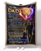 Daughter to Dad Cozy Plush Fleece Blanket white 30x40in