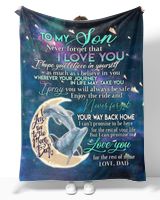 Dad to Son Cozy Plush Fleece Blanket white 30x40in