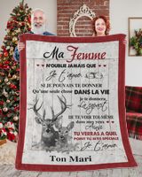 À ma Femme  - Je t'aime Cozy Plush Fleece Blanket white 30x40in