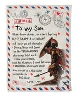 Dad to Son Premium Mink Sherpa Blanket white 50x60in