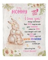 To My Mommy Blanket, Personalized Custom Blanket, Baby Girl Blanket, Name Blanket, Girl Blanket Gift, Baby Blanket, Kids Blanket, Personalized Gift, Custom Gift Premium Mink Sherpa Blanket white 50x60in