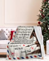Dad to Son Premium Mink Sherpa Blanket white 50x60in